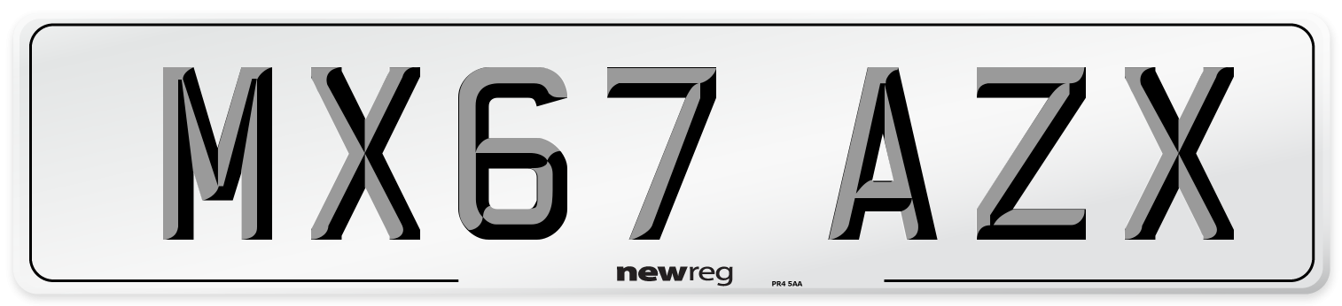 MX67 AZX Number Plate from New Reg